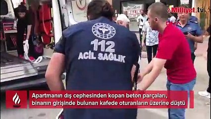 Korku dolu anlar! Kafede oturuyorlardı ne olduğunu anlamadılar