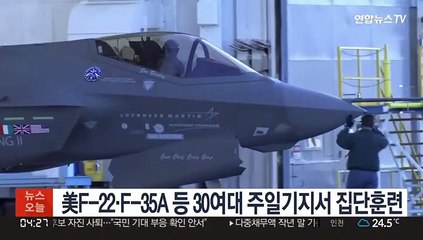 미국 F-22·F-35A 등 30여대 주일 기지서 집단 훈련