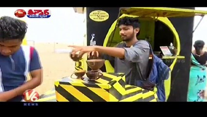 Unique Stall In Marina Beach Serves Tea In Coconut Shells _ V6 Weekend Teenmaar