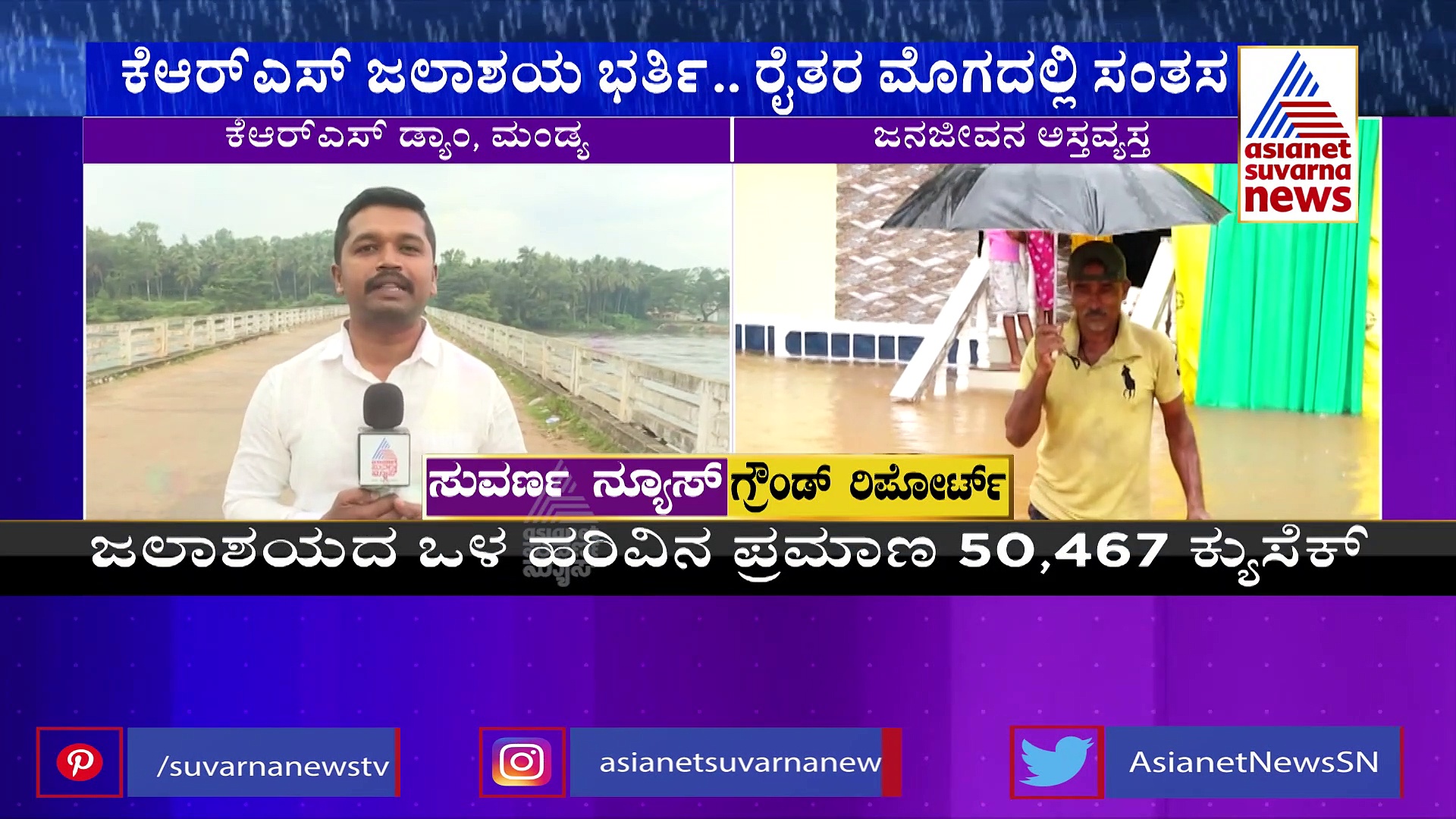 ಭರ್ತಿಯಾದ ಕೆಆರ್‌ಎಸ್ ಜಲಾಶಯ, ರೈತರಲ್ಲಿ ಸಂತಸ,  ತಗ್ಗು ಪ್ರ​ದೇ​ಶ​ದ​ಲ್ಲಿ​ರುವವರಿಗೆ ಎಚ್ಚರಿಕೆ 