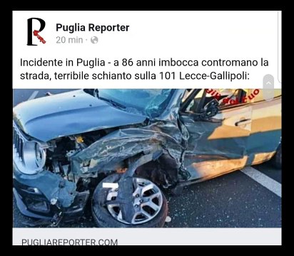 Anziano contromano sulla Statale 101, incidente tra Lecce e Gallipoli . I dettagli su pugliareporter.com/