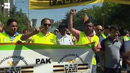 Protesta de taxistas contra los VTC