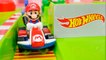 Mario Kart Hotwheels Circuit Race and Rainbow Road Toy Learning for kids!