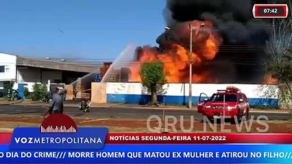 INCÊNDIO ATINGE EMPRESA DE PALETES EM RIBEIRÃO PRETO