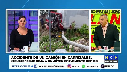 ¡Camión impacta con poste dejando gravemente herido a un joven en Comayagua!