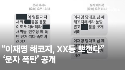 "이재명 해코지, XX통 뽀갠다"…野의원 못참겠다며 깐 문자폭탄