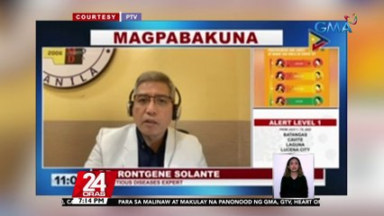 Dr. Solante: nararamdaman na ang weak surge ngayon pero hindi pa kailangang taasan ang alert level | 24 Oras