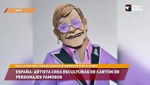 España: artista crea esculturas de cartón de personajes famosos