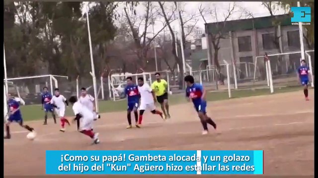 ¡Como su papá! Gambeta alocada y un golazo del hijo del Kun Agüero hizo estallar las redes