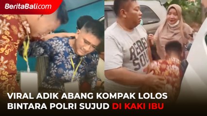 Viral Adik Abang Kompak Lolos Bintara Polri Sujud di Kaki Ibu