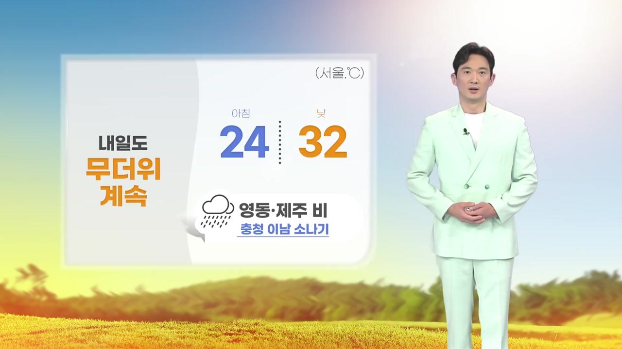 [날씨] 내일도 무더위 계속...영동·제주 비, 충청 이남 소나기 / YTN