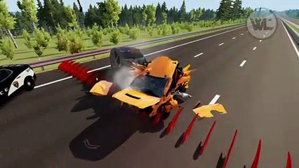 cars vs red spikes