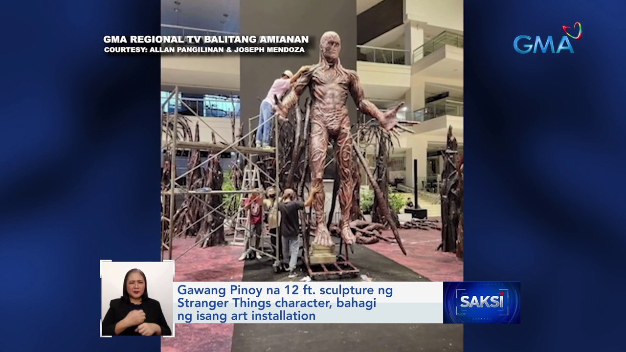 Gawang Pinoy na 12 ft. sculpture ng Stranger Things character, bahagi ng isang art installation | Saksi