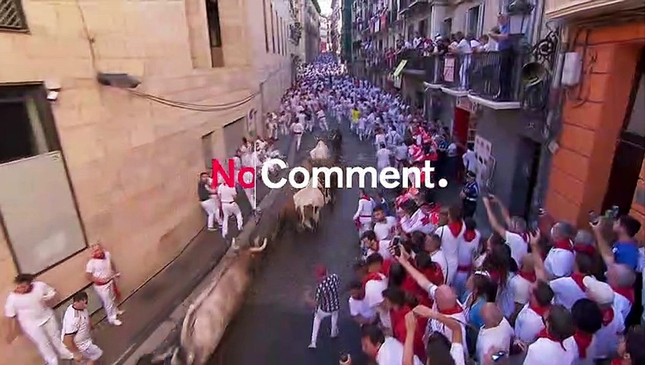 Aufgespießt: Verletze beim Stierlauf im spanischen Pamplona