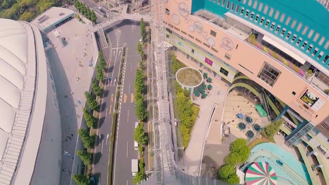 Thunder Dolphin Roller Coaster (Tokyo Dome Amusement Park - Tokyo, Japan) - Roller Coaster POV Video - Roller Coaster on Roof