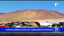 Pisco: Turistas dañan geoglifo de candelabro en Paracas