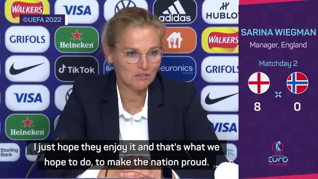 Wiegman hopes record-breaking England 'make the nation proud'