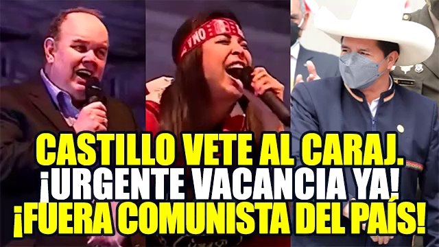 LÓPEZ ALIAGA Y PATRICIA CHIRINOS ARREMETEN CONTRA PEDRO CASTILLO EN LA MARCHA POR LA VACANCIA