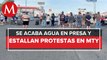 Tras dos semanas sin agua, vecinos bloquean avenida en Monterrey