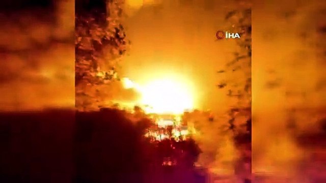 Ukrayna'nın Rusya’ya ait mühimmat deposunu vurduğu anlar