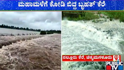 ಮಹಾಮಳೆಗೆ ಕೋಡಿಬಿದ್ದ ಕೆರೆ..! | Chikkamagaluru, Nalluru Lake