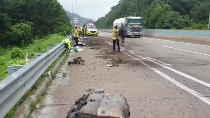 상주 당진-영덕고속도로 화물차 추락...운전자 숨져 / YTN