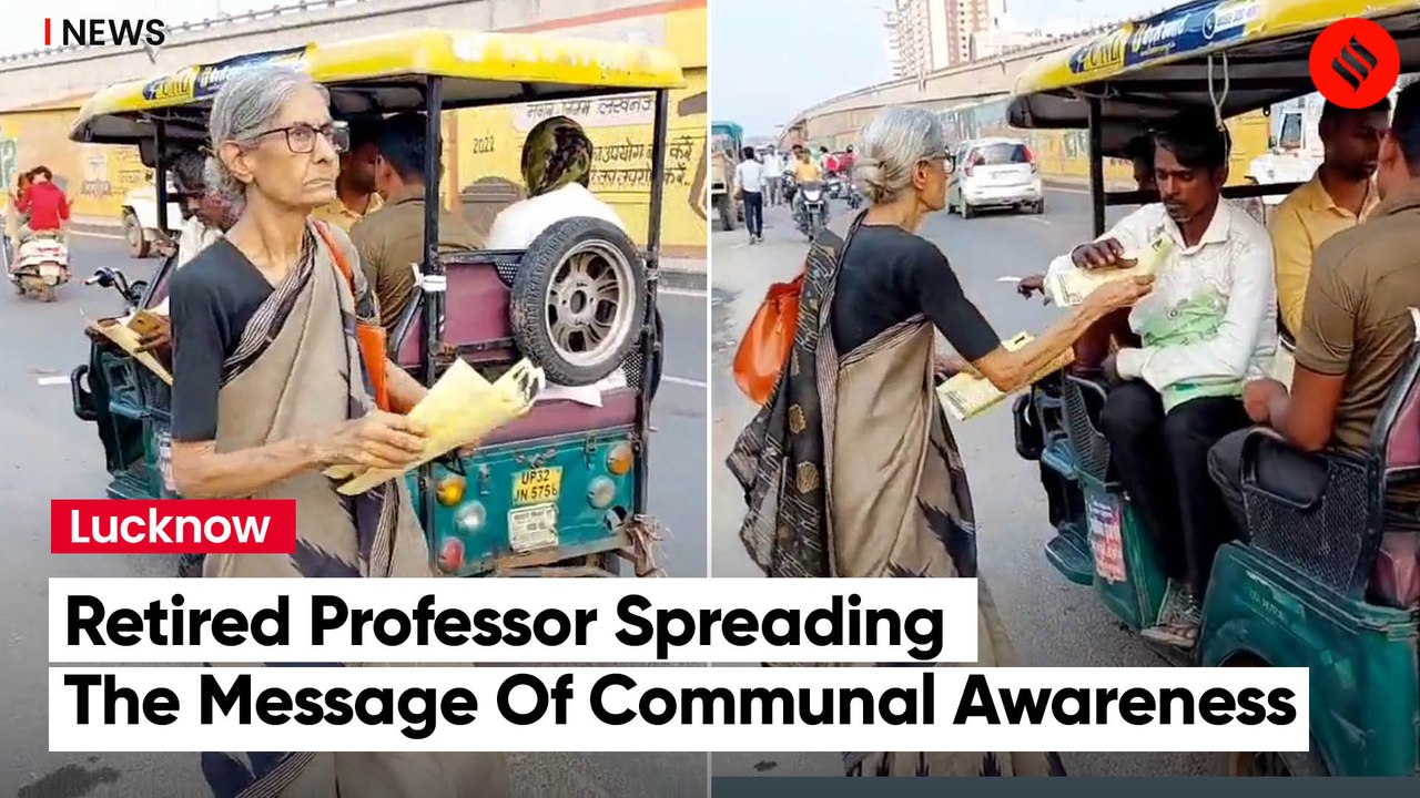79 Years Old Retired Professor Distributing Pamphlets To Spread Awareness