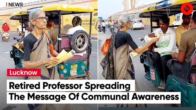 79 Years Old Retired Professor Distributing Pamphlets To Spread Awareness