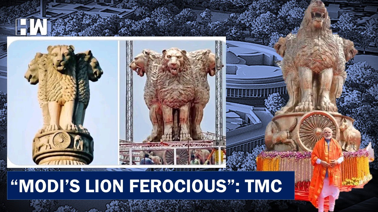"Modi's Lions Ferocious": TMC Compares National Emblem Unveiled By Pm Modi |