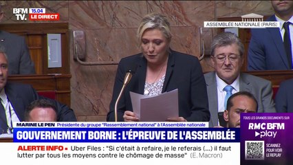 Marine Le Pen interpelle Élisabeth Borne sur "l'expulsion des étrangers reconnus coupables d'actes graves par la justice"