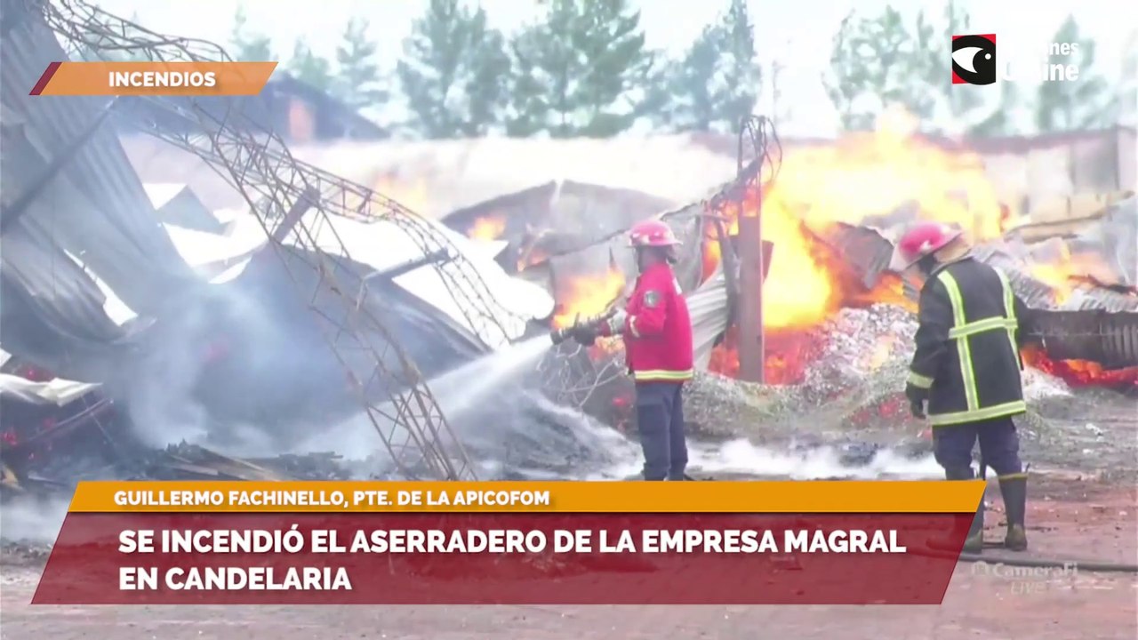 Se incendió el aserradero de la empresa Magral en Candelaria