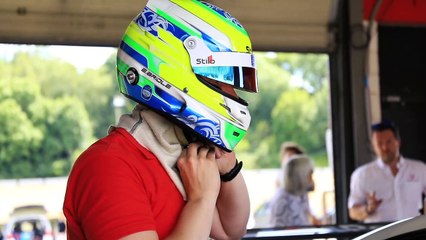 Joan Deering enjoying her day at Brands Hatch