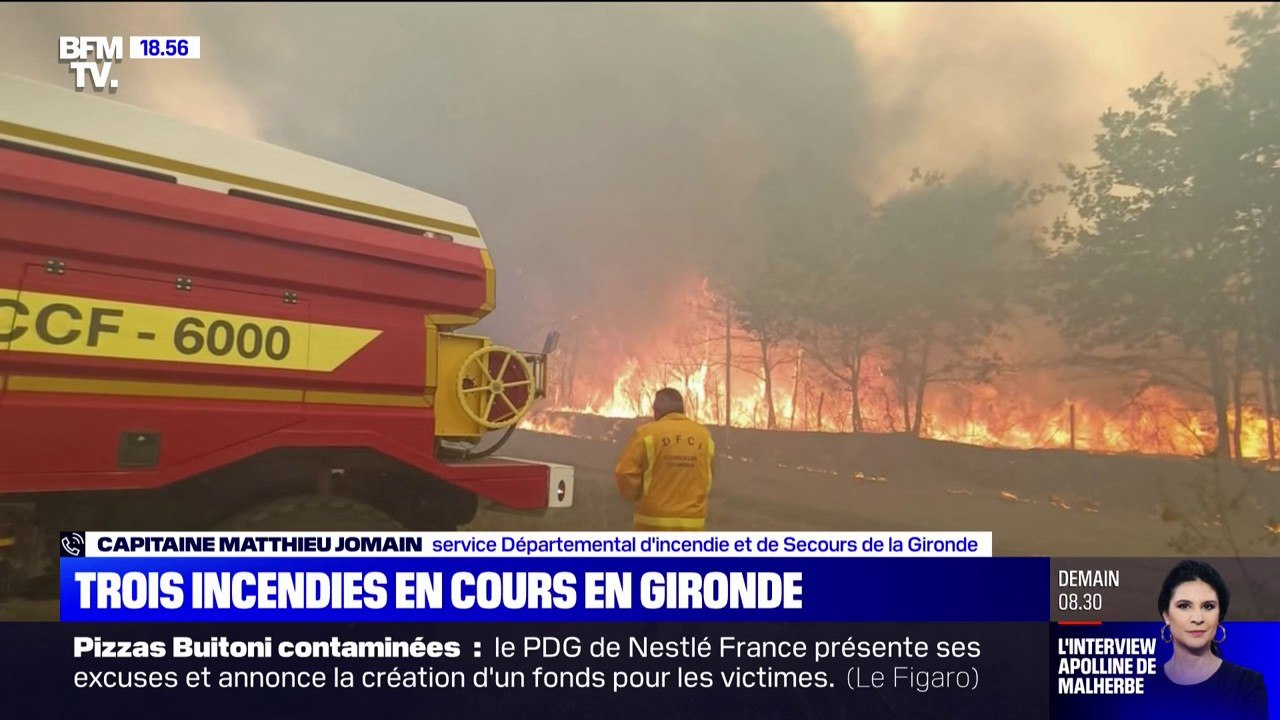 Gironde: l'incendie à Landiras a "dépassé les 70 hectares", selon les pompiers