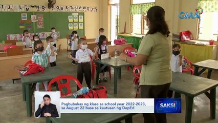 Download Video: Pagbubukas ng klase sa school year 2022-2023, sa August 22 base sa kautusan ng DepEd | Saksi