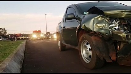 Idosa fica ferida em colisão na BR-277