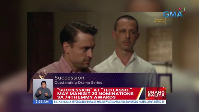 Succession at Ted Lasso may mahigit 20 nominations sa 74th Emmy Awards | UB
