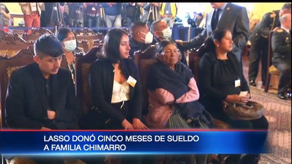 Presidente Lasso dona su sueldo a familia de militar fallecido en el paro