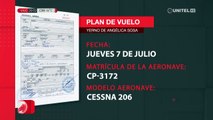 Plan de vuelo de la avioneta donde se transportó el yerno de Sosa