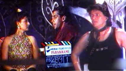 Mithun Chakraborty, Sangeeta Bijlani & Salman Khan On Sets Of "Parakrami" (Unreleased Film)