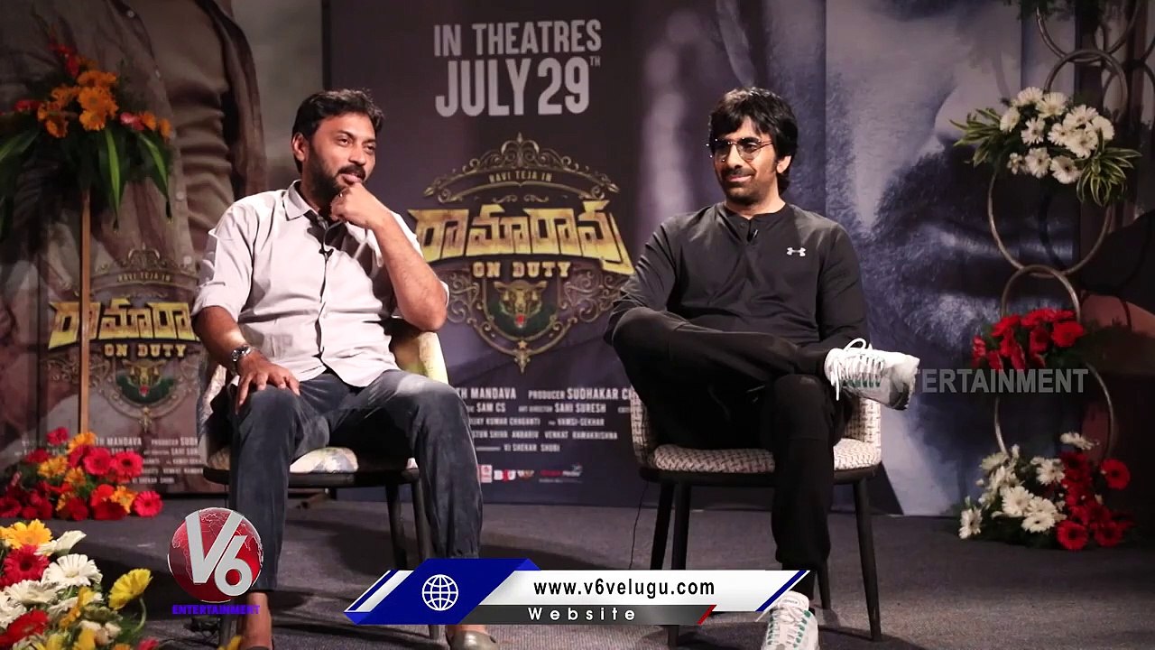 Ravi Teja and Director Sarath Mandava Interview About Ramarao On Duty Movie _ V6 Entertainment (1)