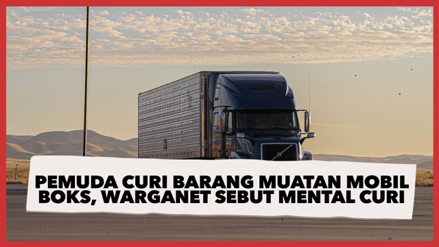 Viral, 3 Pemuda Curi Barang Muatan Mobil Boks, Warganet Sebut Mental Maling