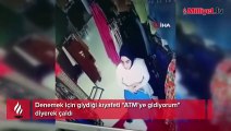 Denemek için giydiği kıyafeti 