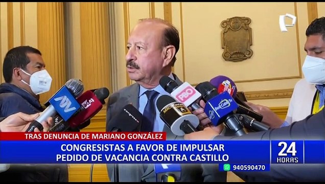 Congresistas a favor de impulsar pedido de vacancia presidencial contra Pedro Castillo