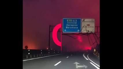 Videos show the extent of the many forest fires in Spain.