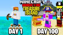 I Survived 100 Days on a TREASURE ISLAND in Hardcore Minecraft...