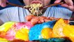MULTI-COLORED FRIED SUNNY SIDE UP EGGS ASMR EATING & ROASTED SAUSAGES & RAMEN NOODLES | MUKBANG SHOW