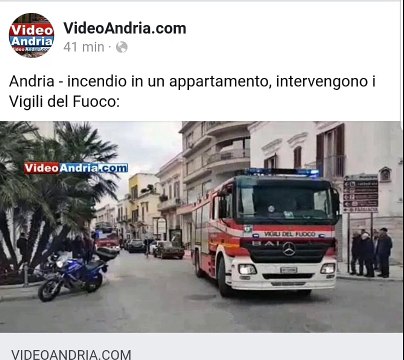 Andria: incendio in un appartamento, intervengono i Vigili del Fuoco i dettagli su videoandria.com/