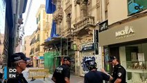 Dos turistas heridos al desplomarse un balcón en una calle comercial de Palma