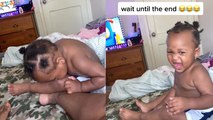 'Toddler hilariously bites himself while attempting to bite his mom'