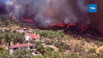 Datça’da orman yangını: Rüzgârın etkili olduğu bölgeye havadan ve karadan müdahale ediliyor